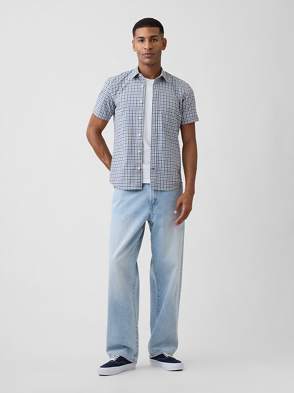 Stretch Poplin Shirt in Standard Fit
