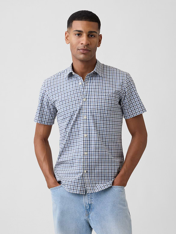 Stretch Poplin Shirt in Standard Fit