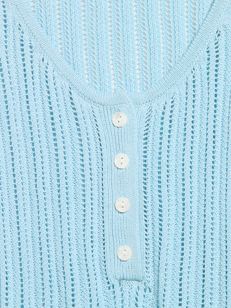 Image number 5 showing, Seaside Cotton Pointelle Peplum Tank Top