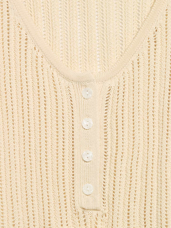 Seaside Cotton Pointelle Peplum Tank Top