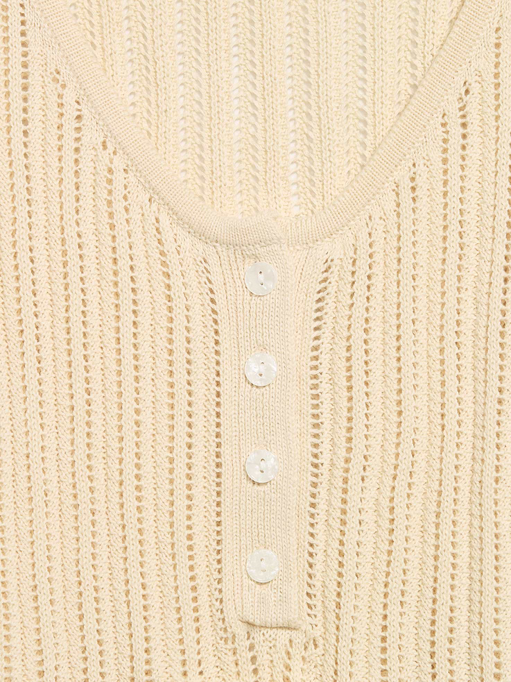 Image number 5 showing, Seaside Cotton Pointelle Peplum Tank Top