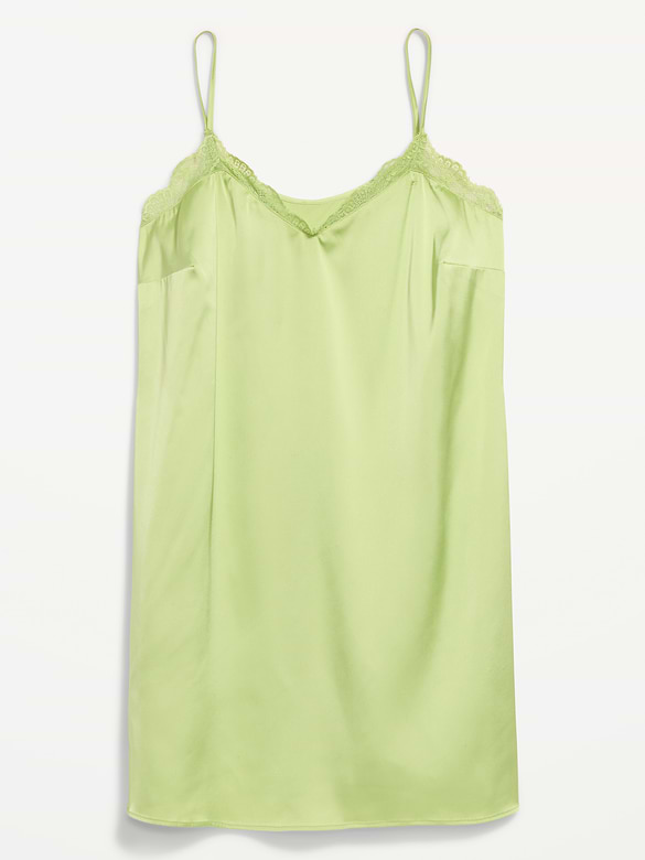 Satin Lace-Trim Sleep Dress