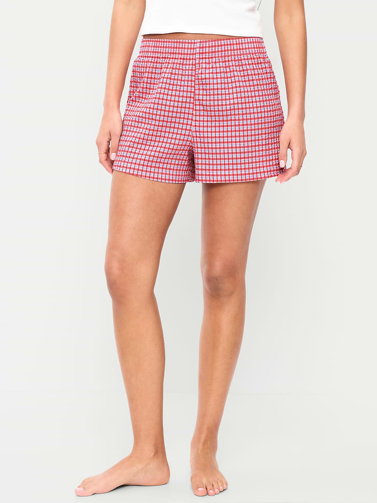 Image number 1 showing, Seersucker Boxer Pajama Shorts