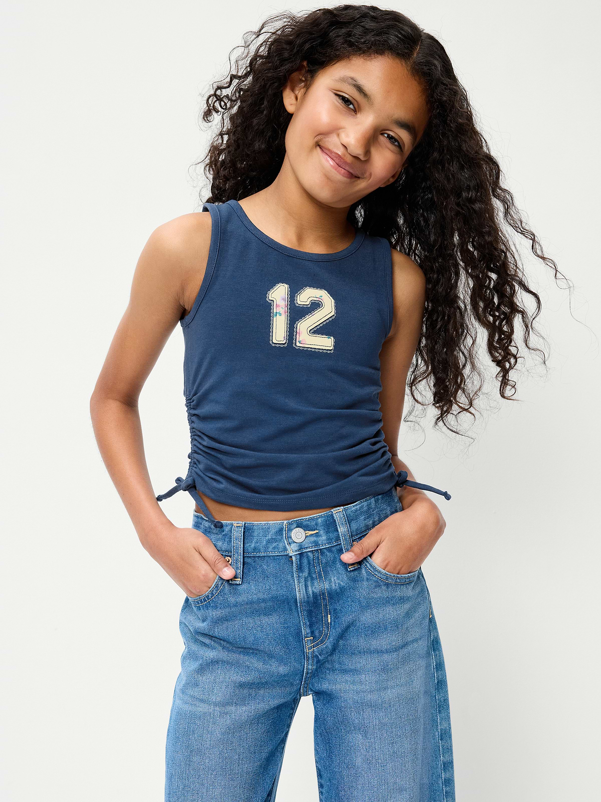 Side-Ruched Tank Top for Girls