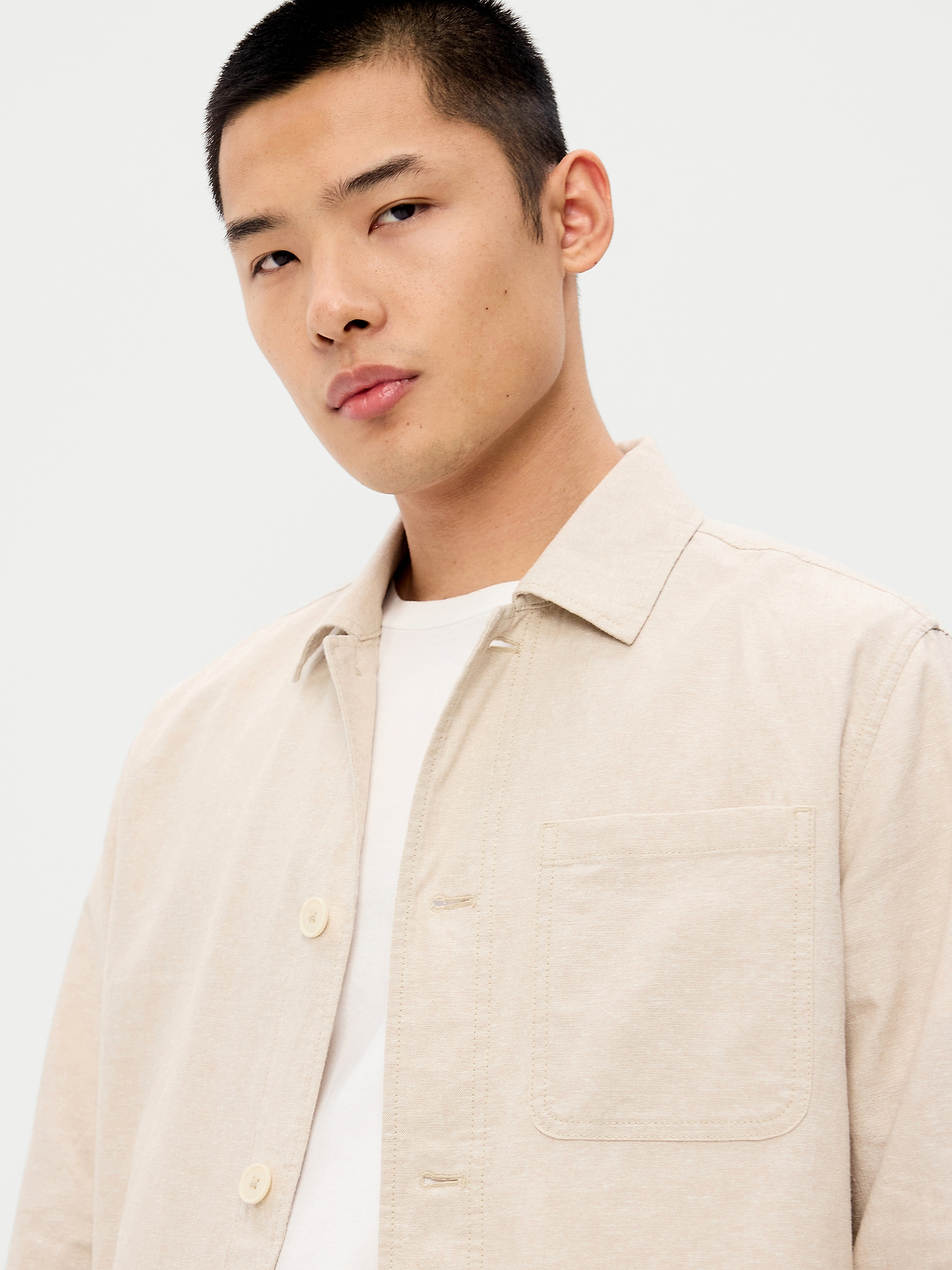 Linen-Blend Chore Jacket | Old Navy