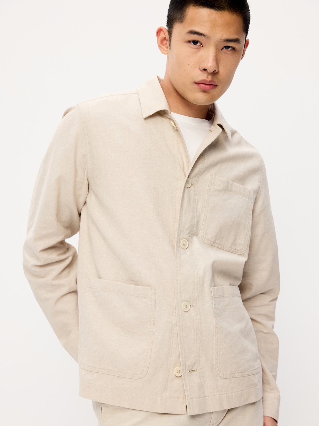 Linen-Blend Chore Jacket | Old Navy