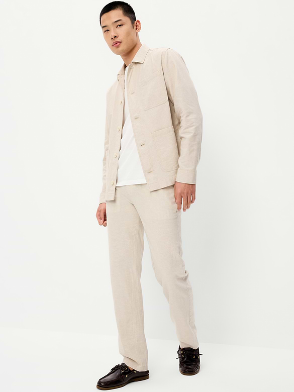 Linen-Blend Chore Jacket