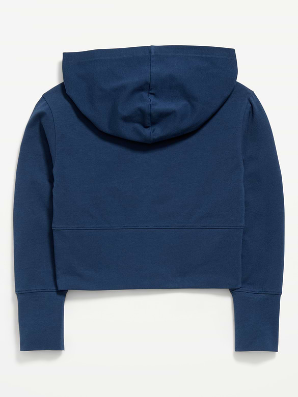 Fitted Cropped 2-Way-Zip Hoodie for Girls