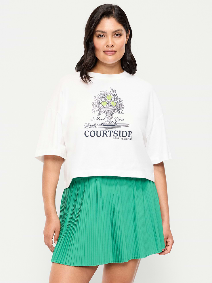 Image number 7 showing, Vintage Crew-Neck Oversized Crop Graphic T-Shirt