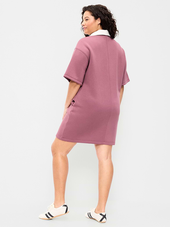 Bounce Fleece Short-Sleeve Polo Dress