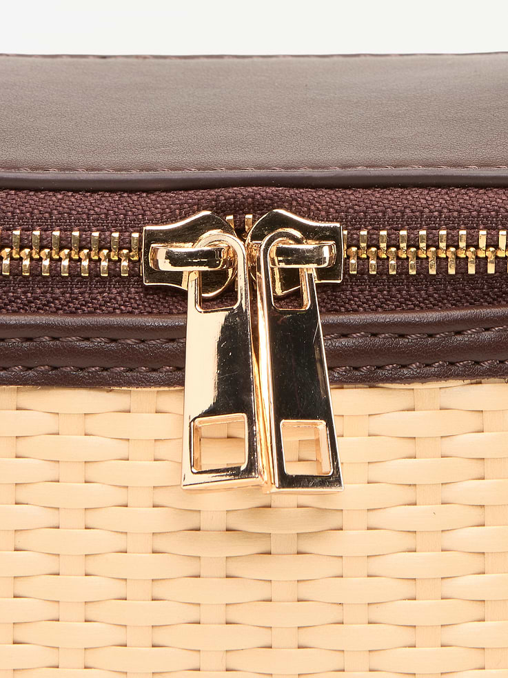 Image number 6 showing, Faux Wicker Top-Handle Bag