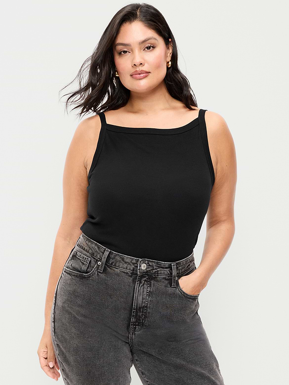 Snug Apron-Neck Tank Top