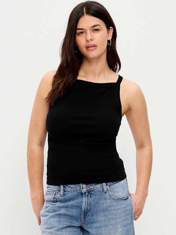 Snug Apron-Neck Tank Top