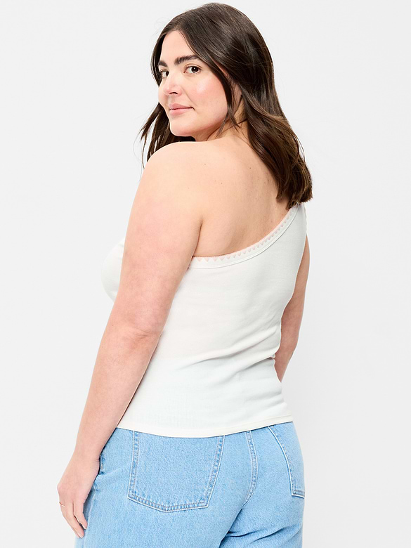 Camisole monobretelle côtelée