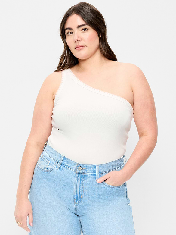 Camisole monobretelle côtelée