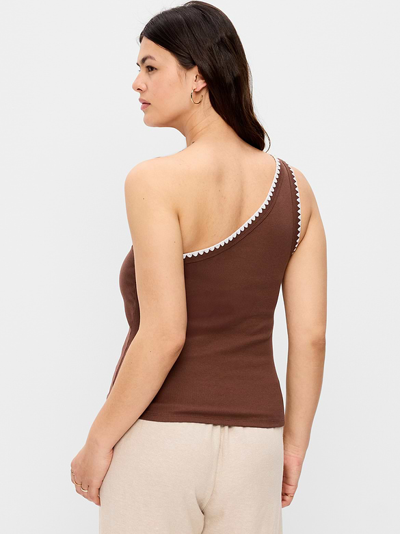 Camisole monobretelle côtelée