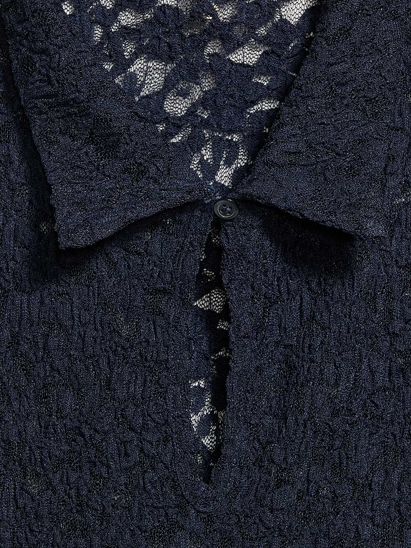 Lace Keyhole Polo Top