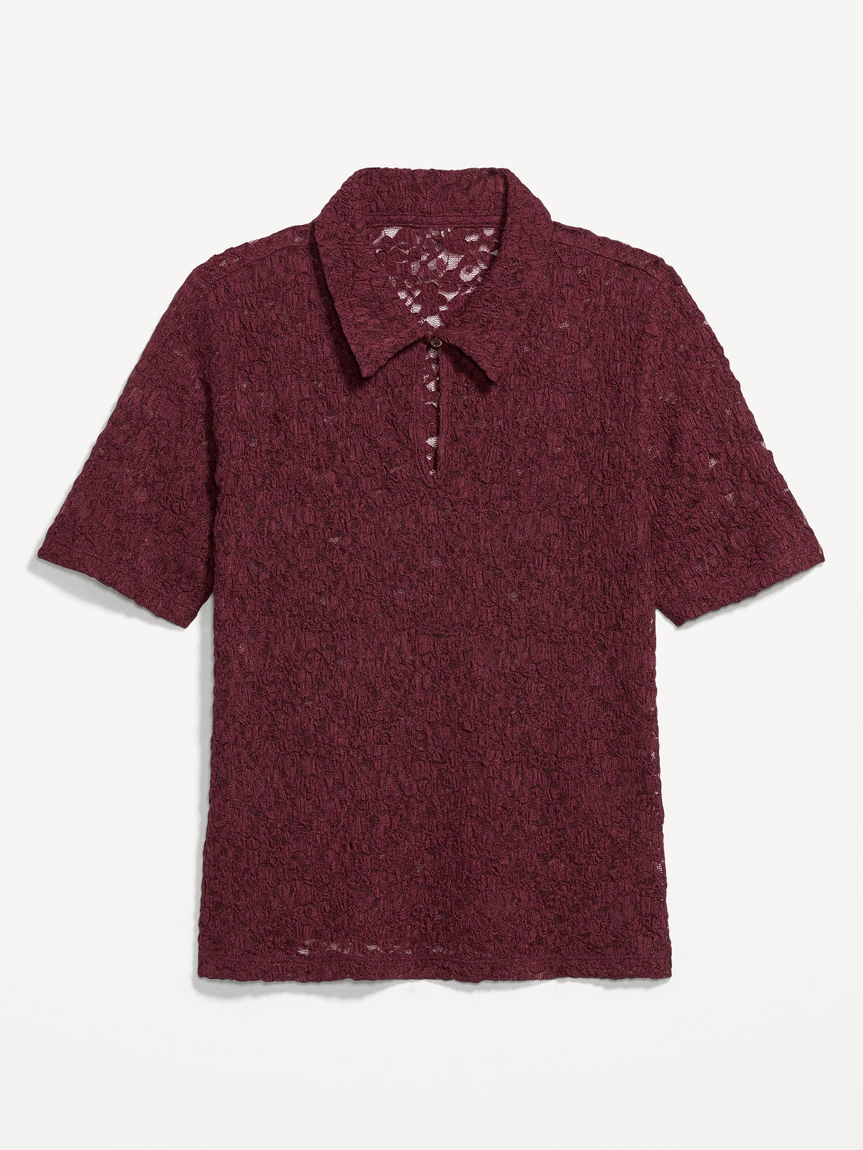 Lace Keyhole Polo Top | Old Navy
