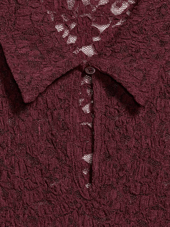 Lace Keyhole Polo Top