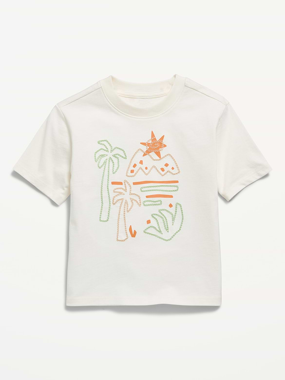 Oversized Short-Sleeve Graphic T-Shirt for Toddler Boys