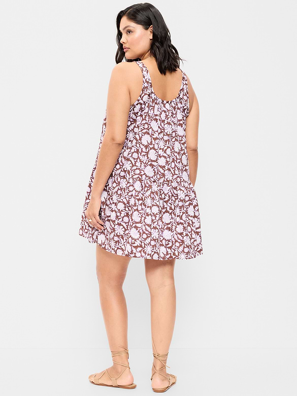 Sleeveless Scoop-Neck Mini Swing Dress