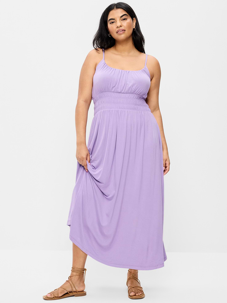 Image number 7 showing, Fit & Flare Jersey Smocked-Waist Midi Dress
