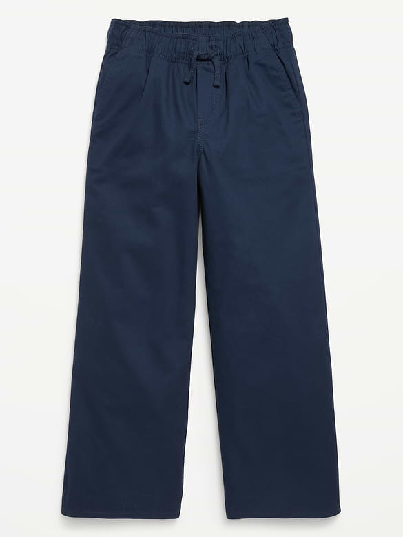 Pantalon d’uniforme scolaire coupe généreuse jambe large à taille extensible pour fille