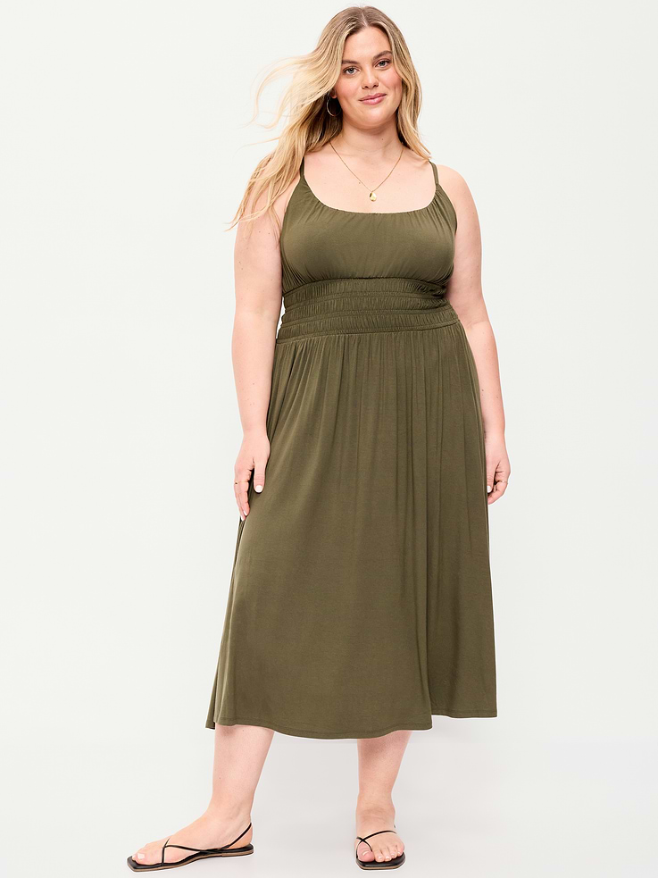 Image number 9 showing, Fit & Flare Jersey Smocked-Waist Midi Dress