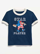 Image number 1 showing, Short-Sleeve Unisex Ringer Graphic T-Shirt for Toddler
