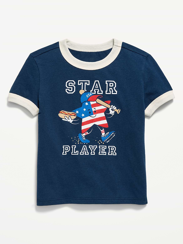 Short-Sleeve Unisex Ringer Graphic T-Shirt for Toddler
