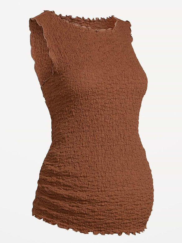 Maternity Texured High-Neck Tank Top