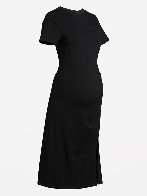 Maternity Short-Sleeve Ruched Dress