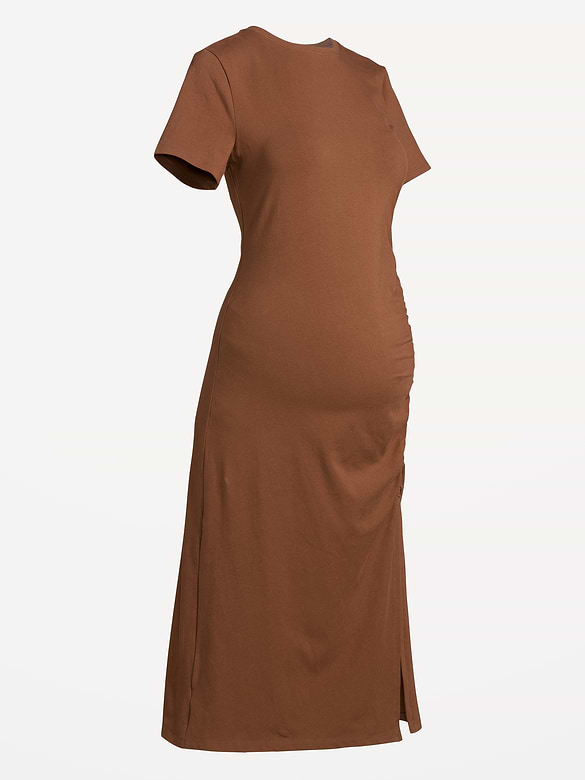 Maternity Short-Sleeve Ruched Dress