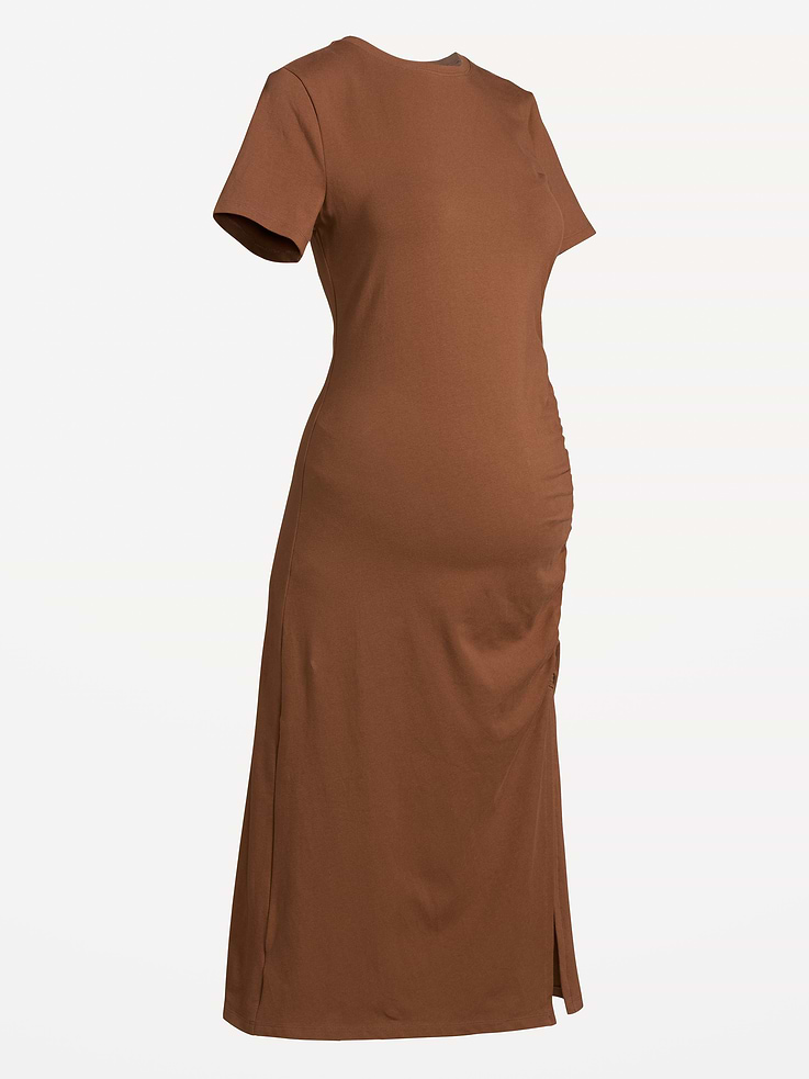 Image 2 of 2, Maternity Short-Sleeve Ruched Dress