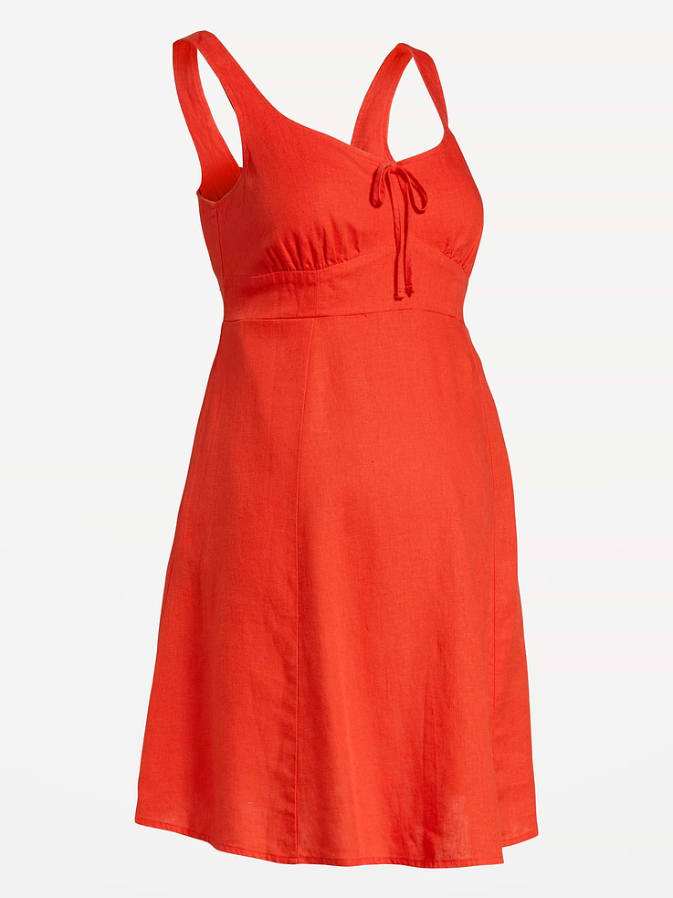 L'image numéro 4 présente Robe-camisole courte ajustée et évasée de maternité