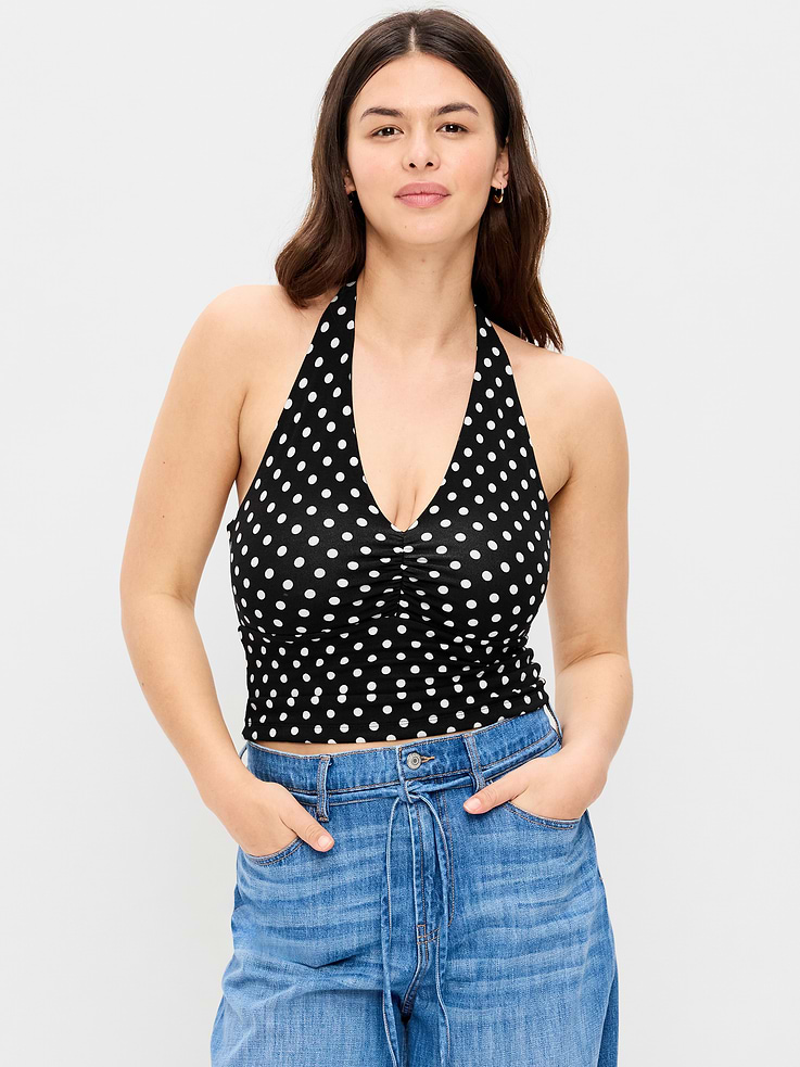 Image number 5 showing, Jersey Cinch-Front Halter Top