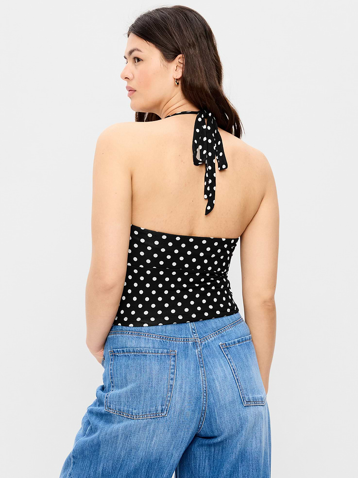 Image number 6 showing, Jersey Cinch-Front Halter Top