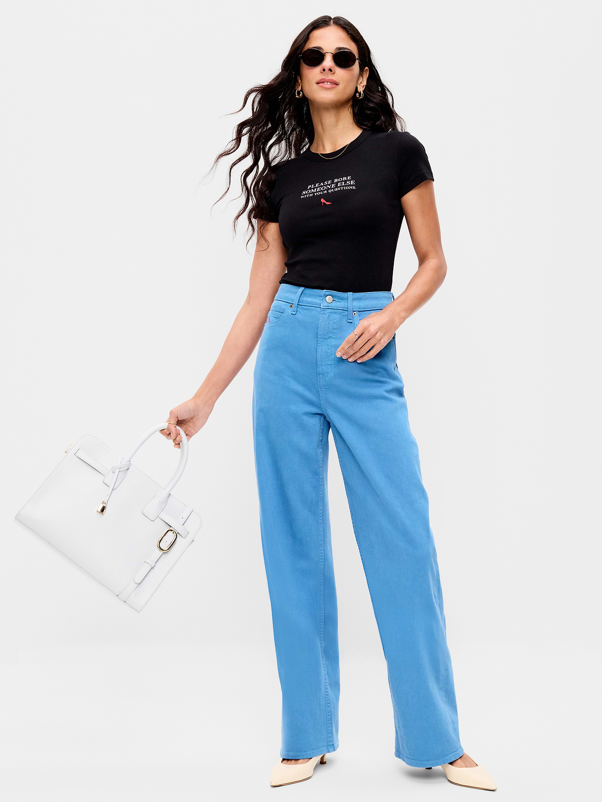 Old Navy x The Devil Wears Prada Extra High-Waisted Cerulean Wide-Leg Jeans by Old Navy