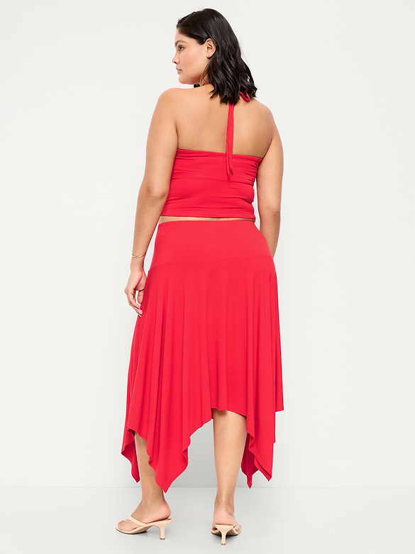 Handkerchief Hem Midi Skirt