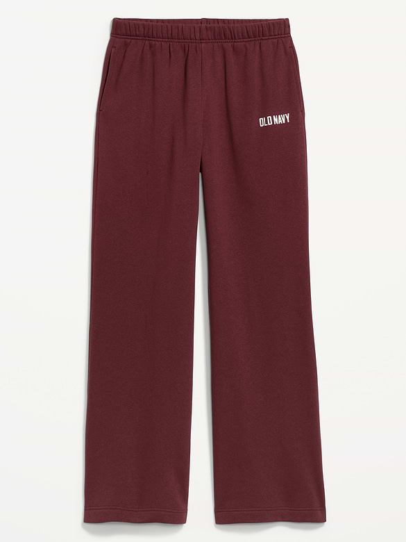 High-Waisted Fleece Wide-Leg Sweatpants