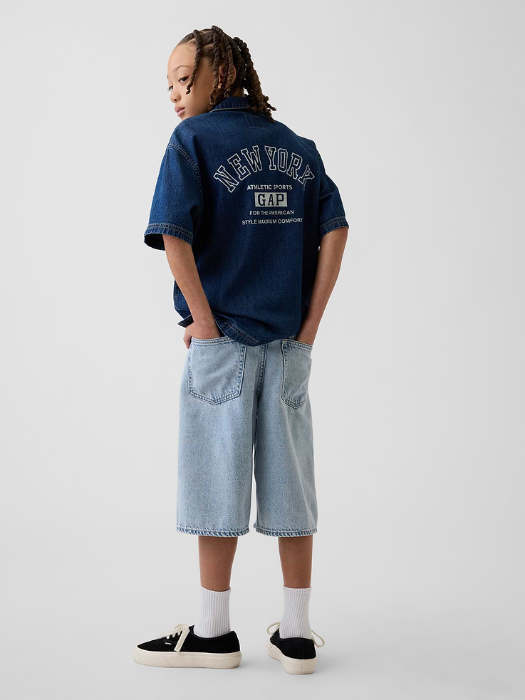 Image 4 de 6, Short ballon en denim Douceur suprême pour Enfant
