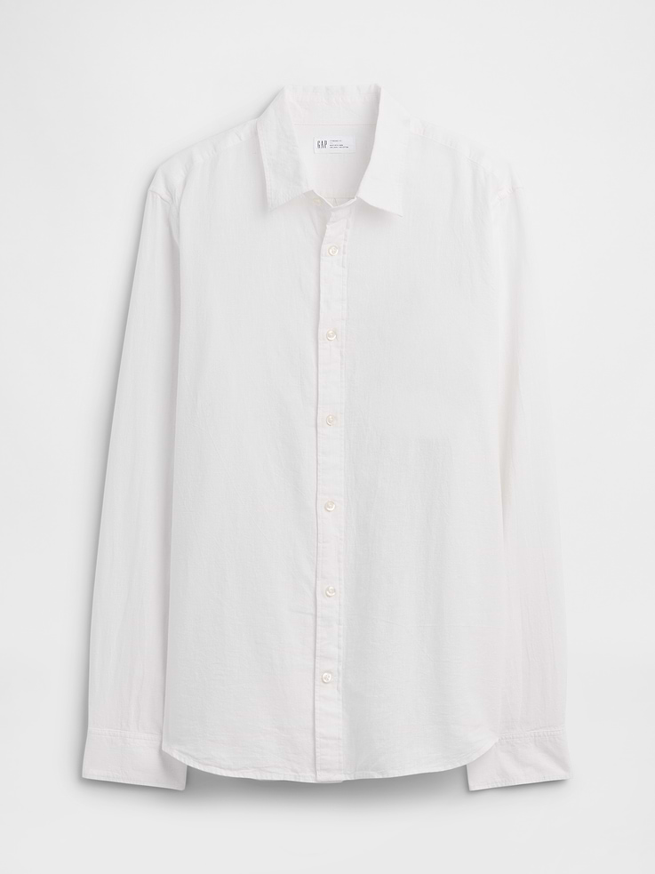 Image number 5 showing, Linen-Blend Shirt in Standard Fit