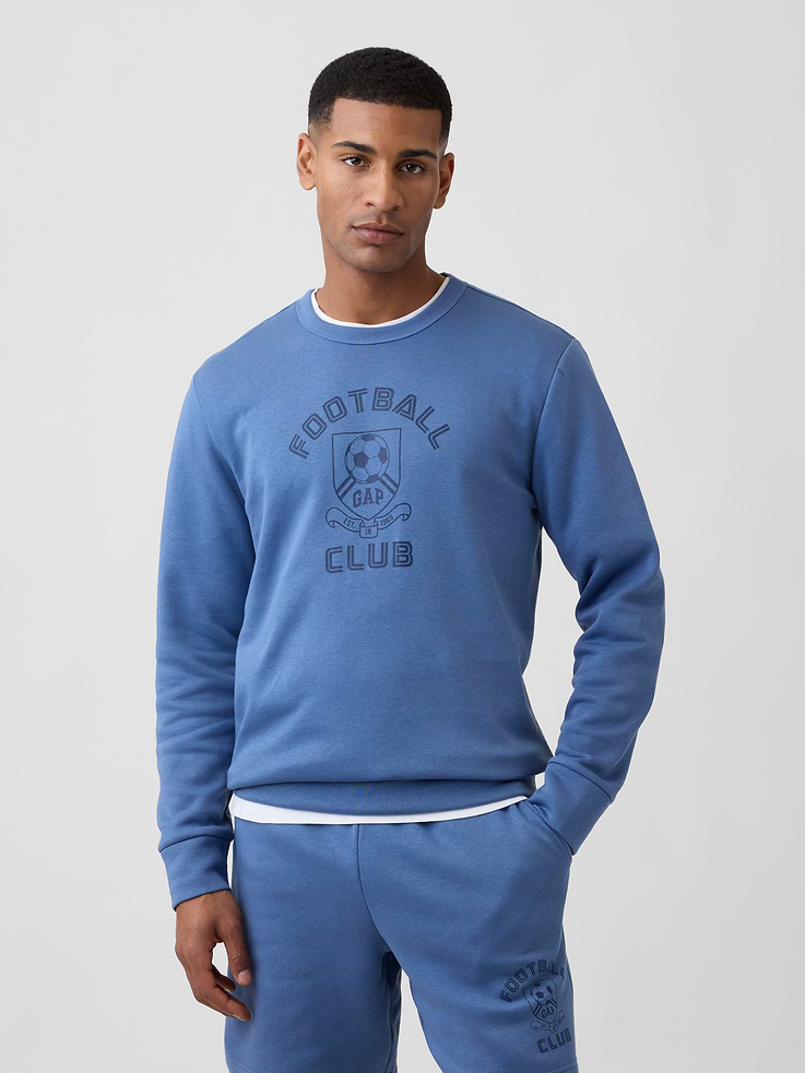 Image 1 of 6, This product is made with/contains 42% recycled polyester. Compared to virgin materials, using recycled materials helps reduce resource use and waste., Soft, comfy fleece., Long sleeves with banded cuffs., Crewneck., Graphic at front., Banded hem., Product #1179543