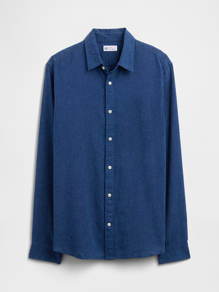 Image number 5 showing, Linen-Blend Shirt in Standard Fit