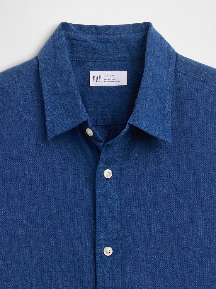 Image number 4 showing, Linen-Blend Shirt in Standard Fit