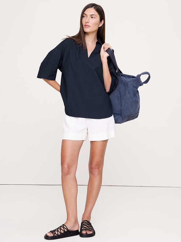 Cotton Poplin Popover Tunic