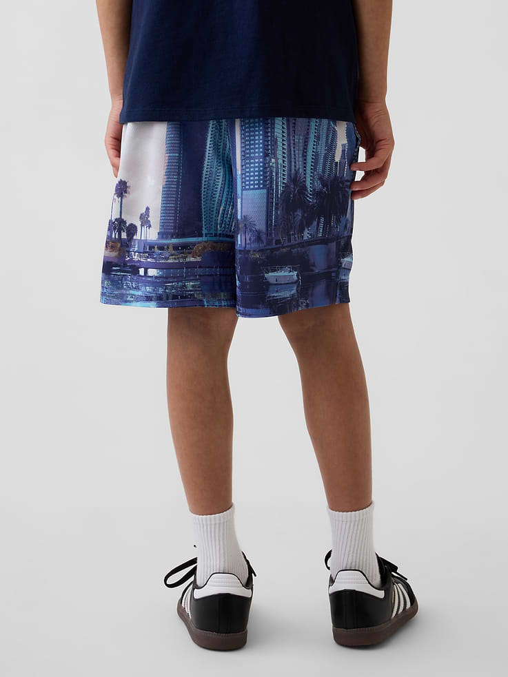 Image 4 of 5, Kids GapFit 6" Recycled Mesh Easy Shorts