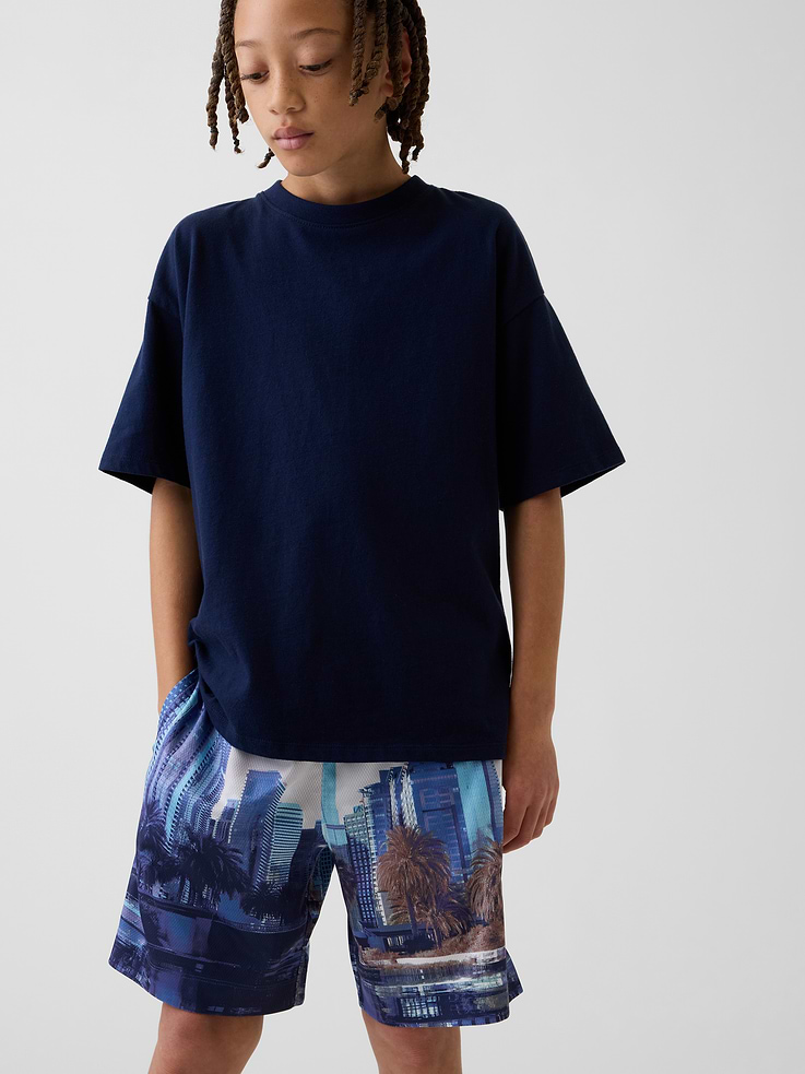 Image 5 of 5, Kids GapFit 6" Recycled Mesh Easy Shorts