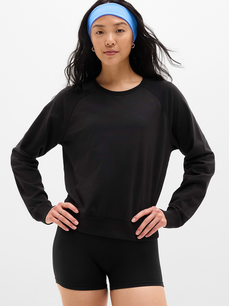 Image number 1 showing, Airy Cotton Terry Crew Sweatshirt