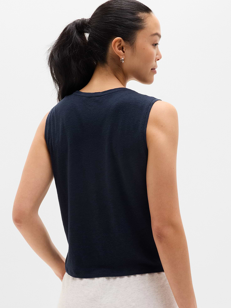 Image number 3 showing, Getaway Linen Blend Muscle Tank
